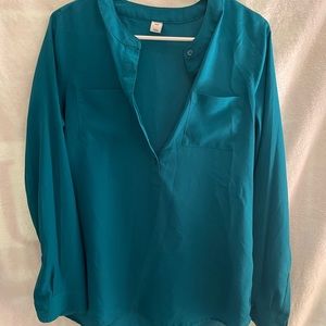 Blue business casual top